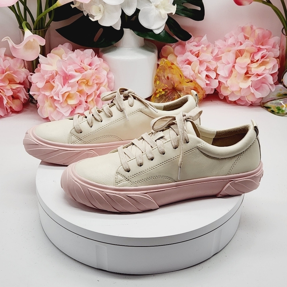 Lisa Vicky Gogetem Lug Sneaker Cream And Pink